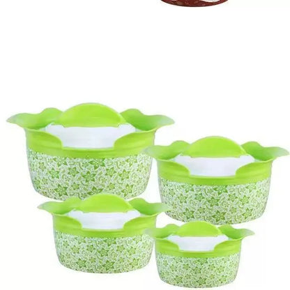 4 Pcs Colorful Insulated Stainless Steel Hot Pot Set Food Warmers Classic Round Lid Casserole Container Home Use Box Packing