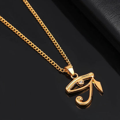 Horus Eye & Eagle Head Pendant – Egyptian Guardian Necklace for Men & Women