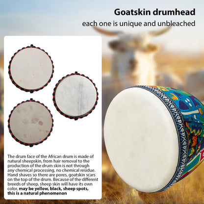8 inch African Drum Large 8 Hand Drum PVC Drum Body Lightweight Hand Drum Percussion Bongo Drum suitable for Adult Beginners