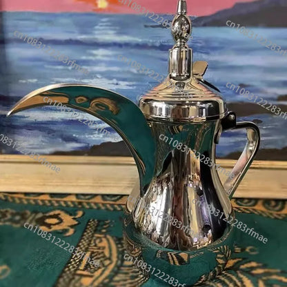 Long-mouthed Tea Kettle, Portable Coffee Maker 500/700/1000ML  Arabic Coffee Kettle, Golden Silver Coffee Pots, Narrow Teapot