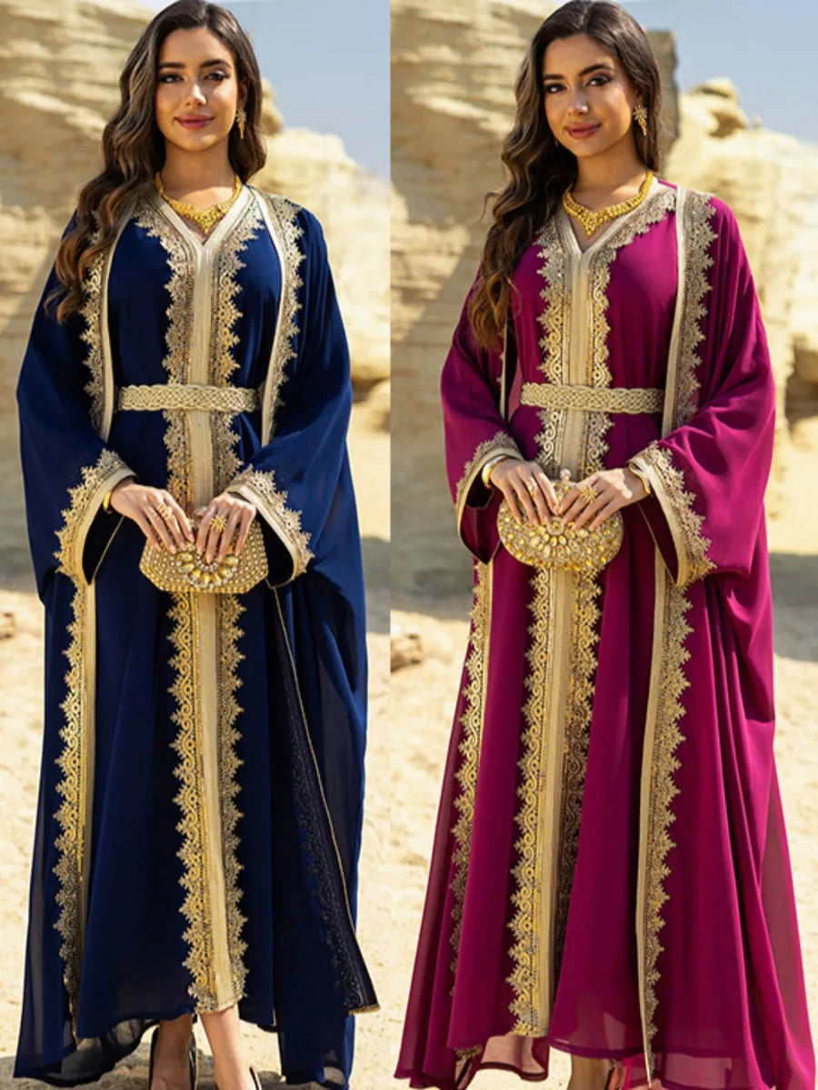 Eid Grace – 2-Piece Lace-Up Cardigan Set for the Muslim Woman