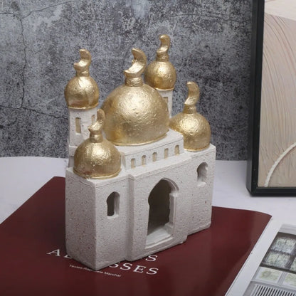 Middle Eastern Style Resin Statue Decor Kaaba Dome Castle House Mosque Islamic Desktop Ornament Islamic Theme Ramadan Muslim