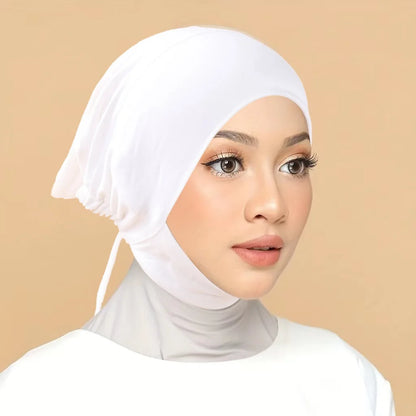 Inner Cap Hijab For Women Solid Underscarf Hijab Undercap Scarf Turban Hat Islamic Muslim Hijabs Ready To Wear Headcover
