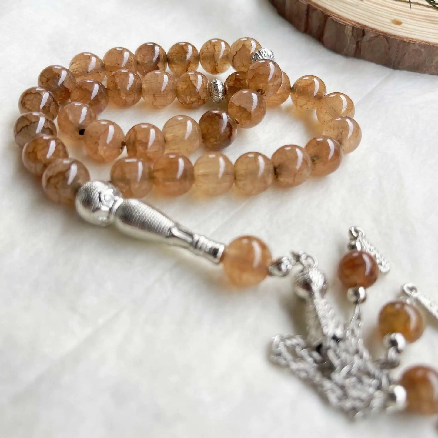 Muslim Islamic Prayer Beads 6 strands Handmade 10mm 33 Natural Stone Rosary Bracelet Women Arabic Ramadan Eid Festival Gifts New