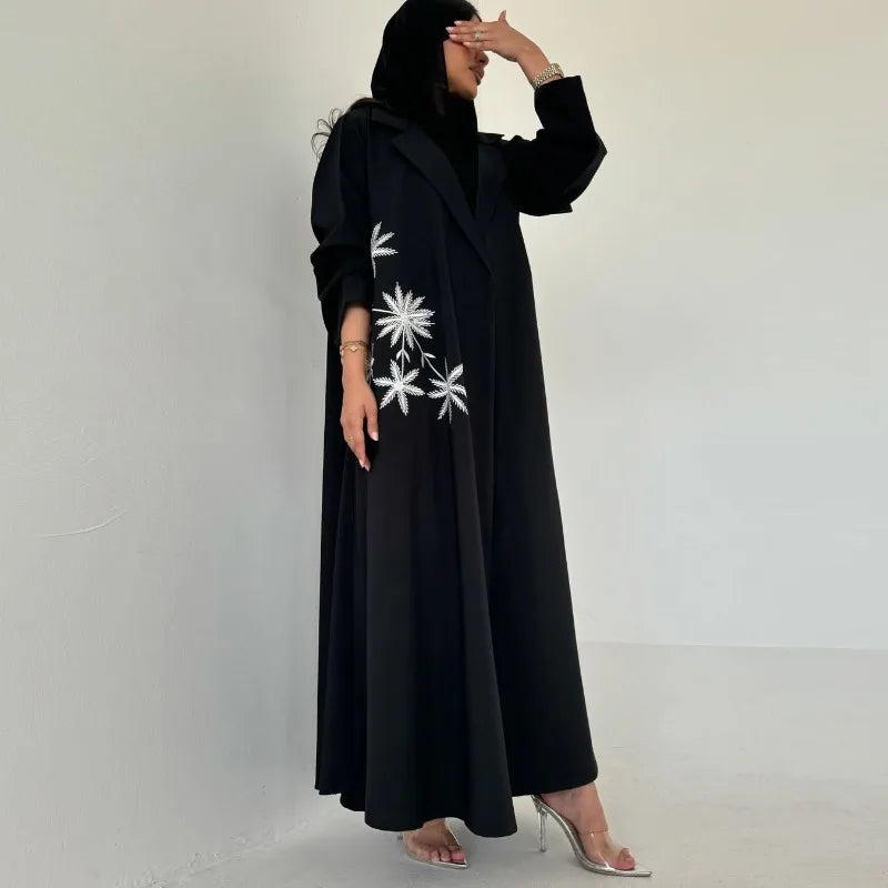 The Notched Lapel – Luxury Black Abaya for the Muslim Woman in America
