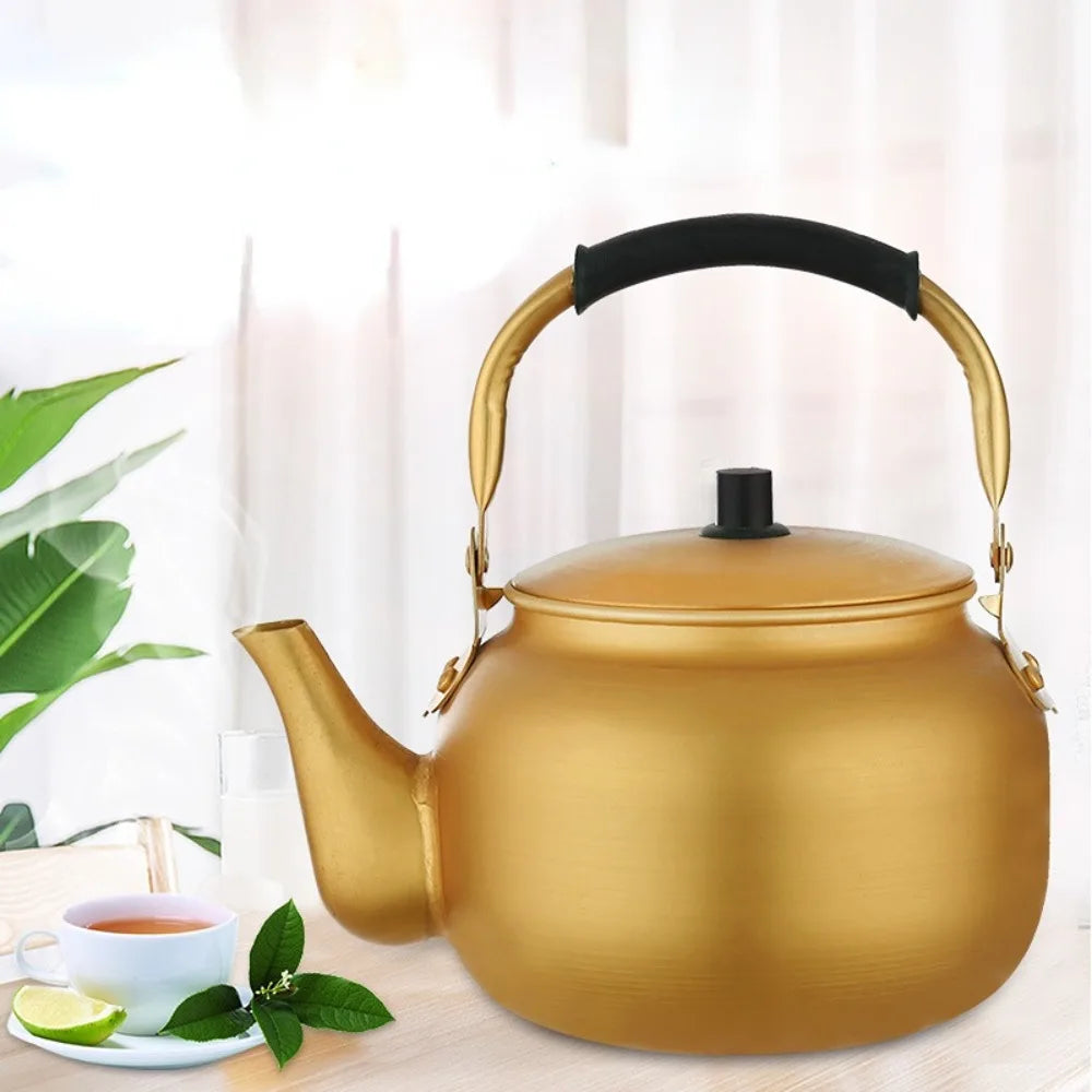 Gold Aluminum Arabic Coffee Kettle – Large Capacity Teapot, 0.75-4L