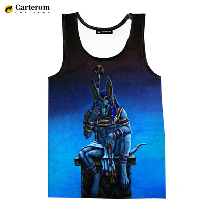 Egyptian God Pharaoh Tank Top – Men's Sleeveless Harajuku Oversized Streetwear