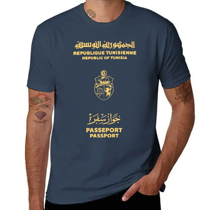 Tunisia Tunisian passport T-Shirt Short sleeve tee boys animal print T-shirt men mens designer clothes new in tops & tees manga