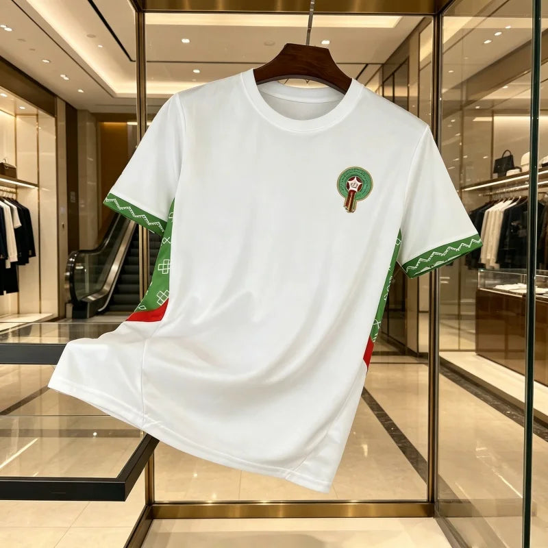 2026 New Morocco Football Jerseys Men's T-shirts Women's Away Jerseys Loose Quick Drying Short Sleeved T-shirts Top Parent-child
