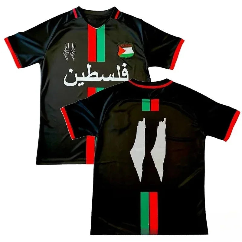 2025 new 3D printed Palestinian football jersey, T-shirt for men and women, quick-drying and breathable sports shirt.