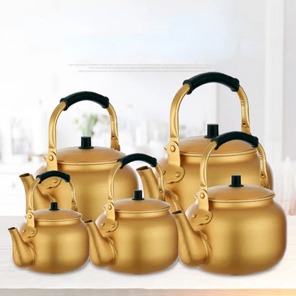 Gold Aluminum Arabic Coffee Kettle – Large Capacity Teapot, 0.75-4L