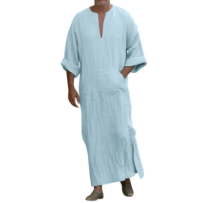Short Sleeve Solid Color Men Muslim Islamic Kaftan Robe Jubba Thobe Kaftan Muslim Robe Casual Dubai Saudi Arabia Abaya Robes 5XL