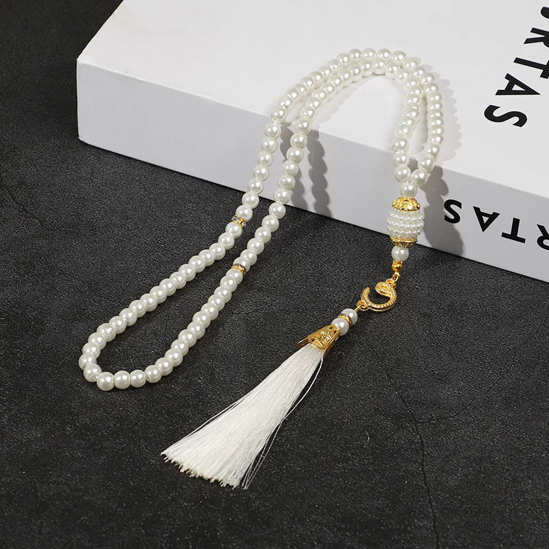5-20Pcs Muslim Prayer Beads Islamic 99 Pearls Charm Bracelets with Tassel 2026 Eid Mubarak Ramadan Festival Gift Home Decoration