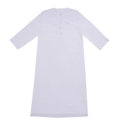 TH839 Men's Muslim Middle Eastern Men Long Sleeves Pure Color Buckle Robe Ramadan Eid Jubba Thobe
