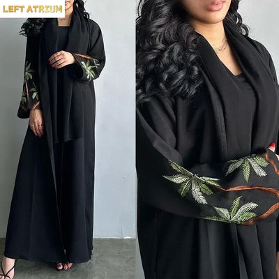 Black Leaves – Embroidered Abaya for the Muslim Woman