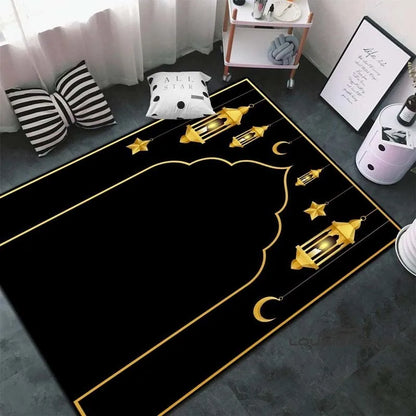 Soft Islamic Prayer Rug for Muslim Women, Elegant Carpet, Home Decoration Portable Prayer
