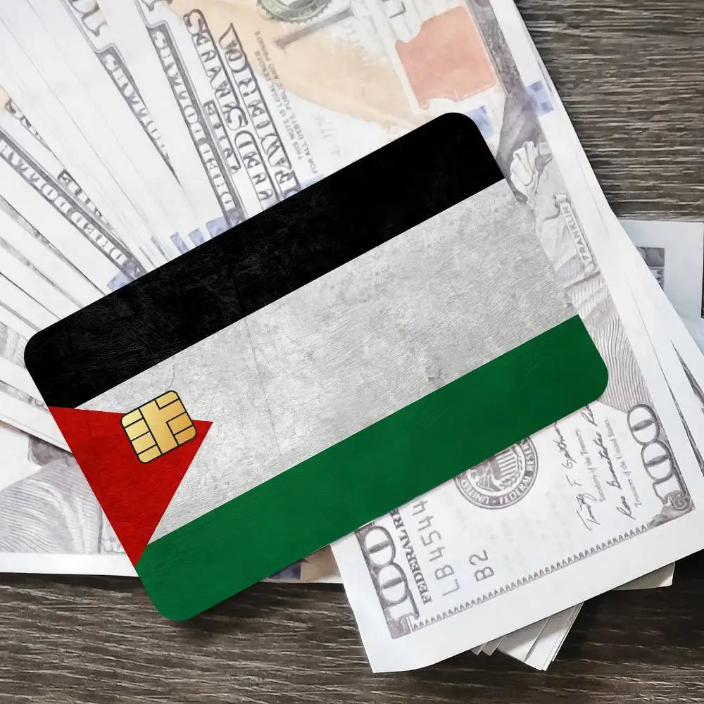 Palestine Flag Card Stickers Waterproof Film skin Cover 4PCS Credit Card stickers Debit Front Decoration Bank Subway Pass