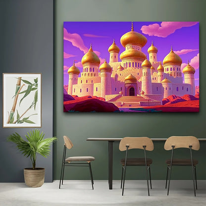 1pc Arab palace photo pavilion background, Aladdin Castle theme, polyester, for birthday parties, fairy tale theme pictures