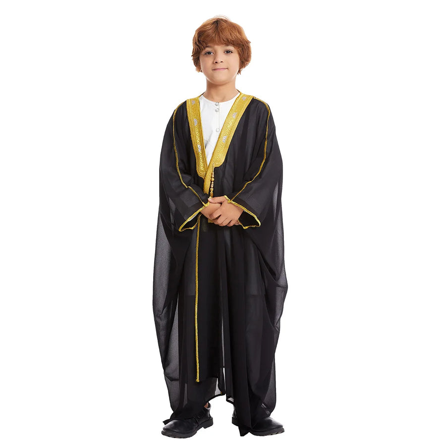 Boys' Eid Dishdasha & Open Abaya – Children's Modest Islamic Robe for Ramadan & Prayer