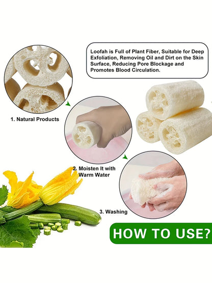 Natural Loofah Sponges Organic Luffa Bath Shower Sponge Exfoliating Body Back Scrubber for Men Women Adults SPA Beauty Bathing D