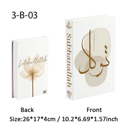 Islamic Ramadan Luxury Fake Book Storage Box Decorative Books Kaaba Mosque Muslims Arch Moroccan Coffee Table Shelf Home Decor