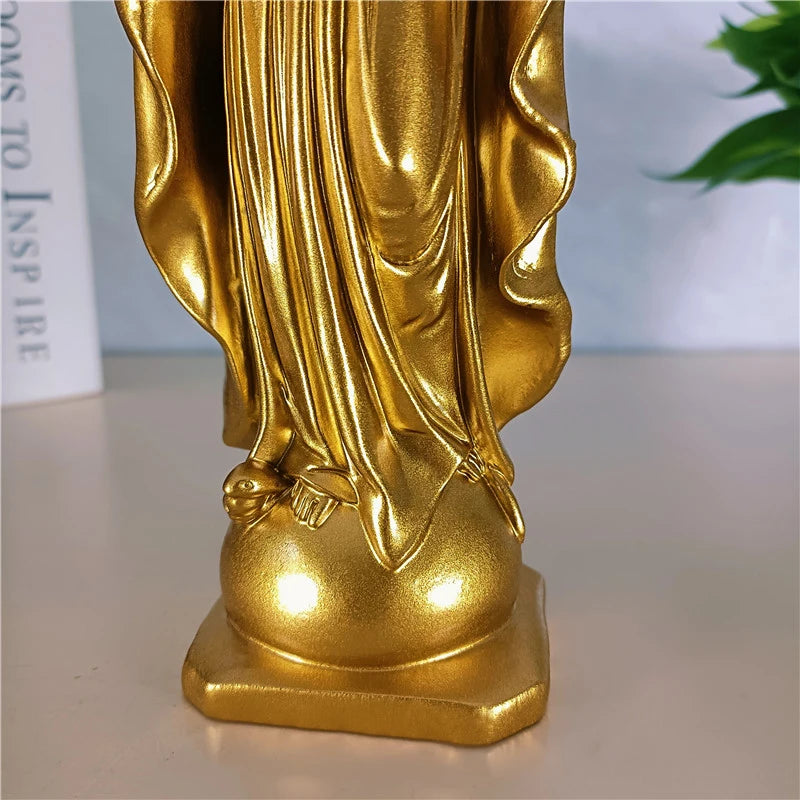 21.5cm Golden Virgin Mary Statues Big Resin Madonna Sculpture Christmas Decorations For Wedding Office Christmas Gift