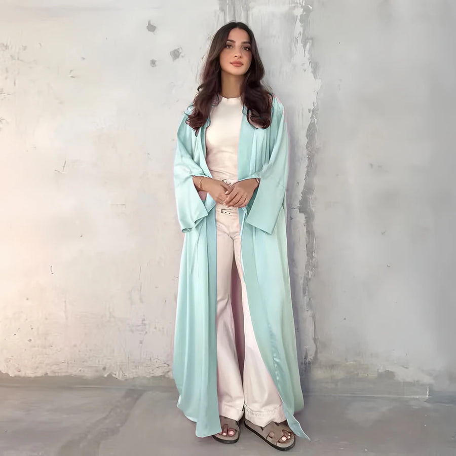 Palestine Pink – The Satin Kimono Abaya for the Muslim Woman in America