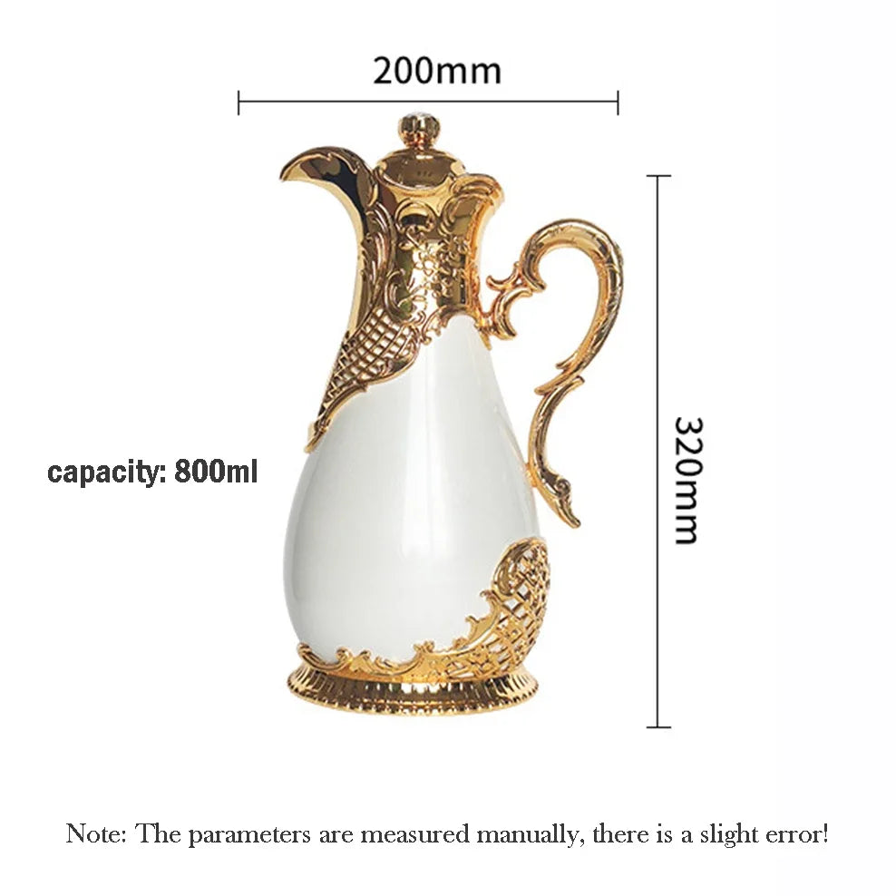 2024 New Arabian Vacuum Flask 800ml Middle Eastern Style Restaurant Home Glass Liner Hot Water Kettle 24 Hours Thermos Bottle