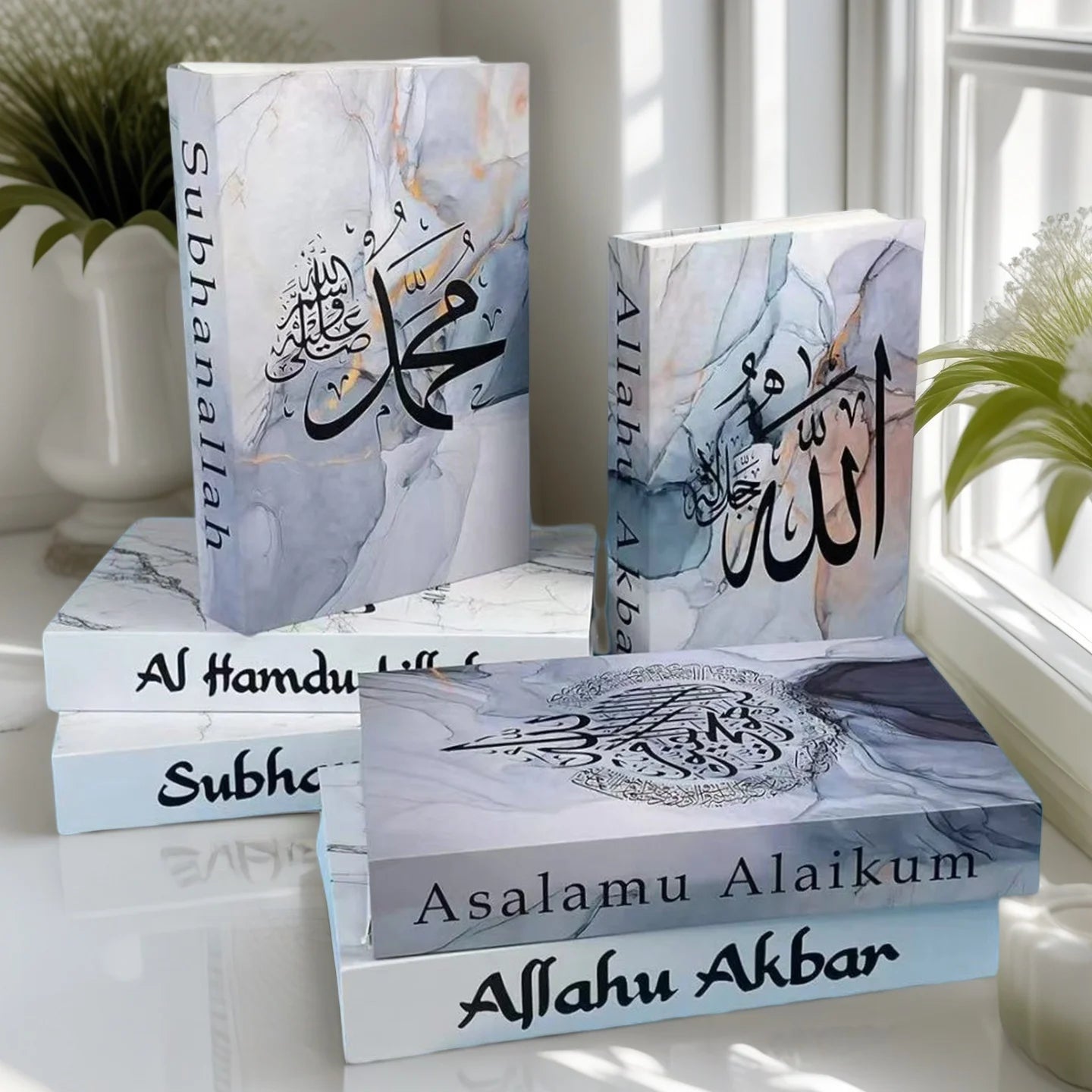 Islamic Ramadan Luxury Fake Book Storage Box Decorative Books Kaaba Mosque Muslims Arch Moroccan Coffee Table Shelf Home Decor