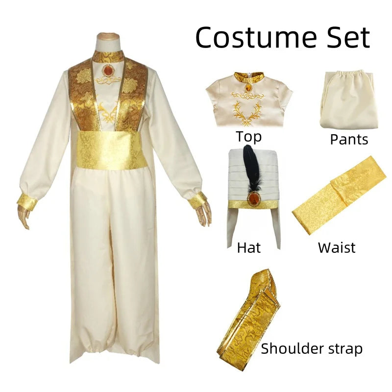 1000 Nights Cosplay Men's Aladdin and Magic Lamp Cos Clothing Anime Stage Performance Clothing Adult Halloween Costume