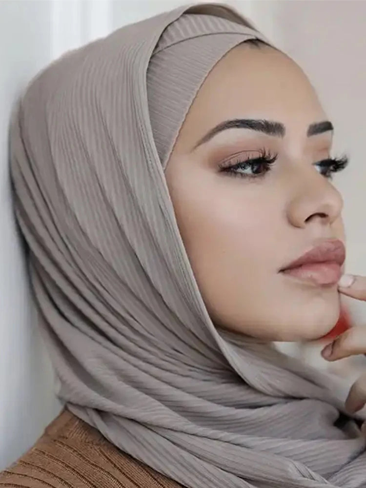 The Knitted Jersey Pleated Hijab – Soft Drapes, Effortless Style