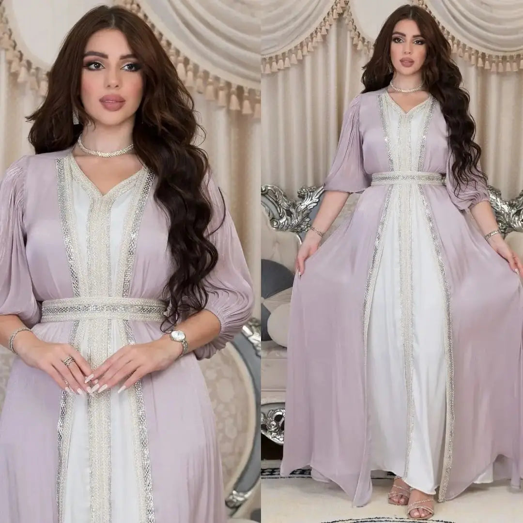 Autumn in Arabia – 2-Piece Button Kaftan Set for the Muslim Woman in America