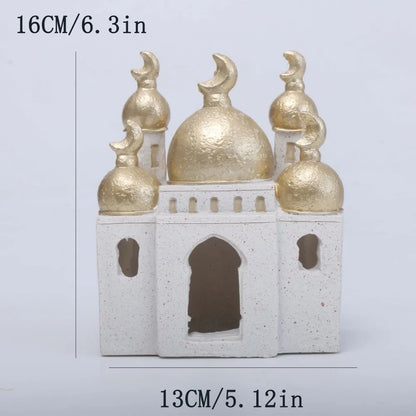 Middle Eastern Style Resin Statue Decor Kaaba Dome Castle House Mosque Islamic Desktop Ornament Islamic Theme Ramadan Muslim