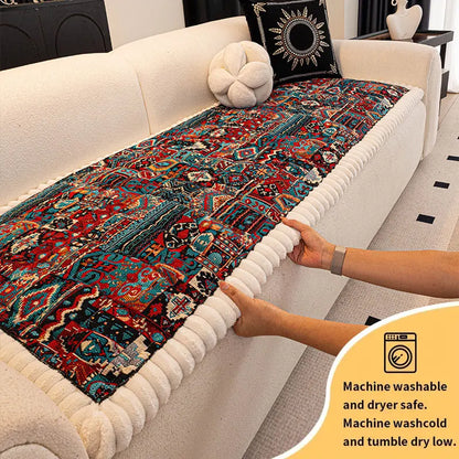 1PC-Autumn and winter thick Bohemian style anti slip sofa cushion 2025 new simple and high-end ethnic style cushion