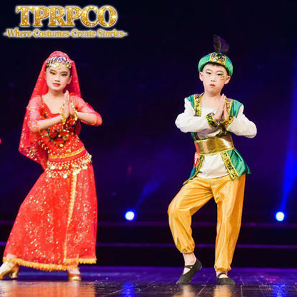 Purim halloween Party Aladdin Costumes Aladdin Lamp genie costume Adam prince Fantasia Arab Clothing boy Carnival