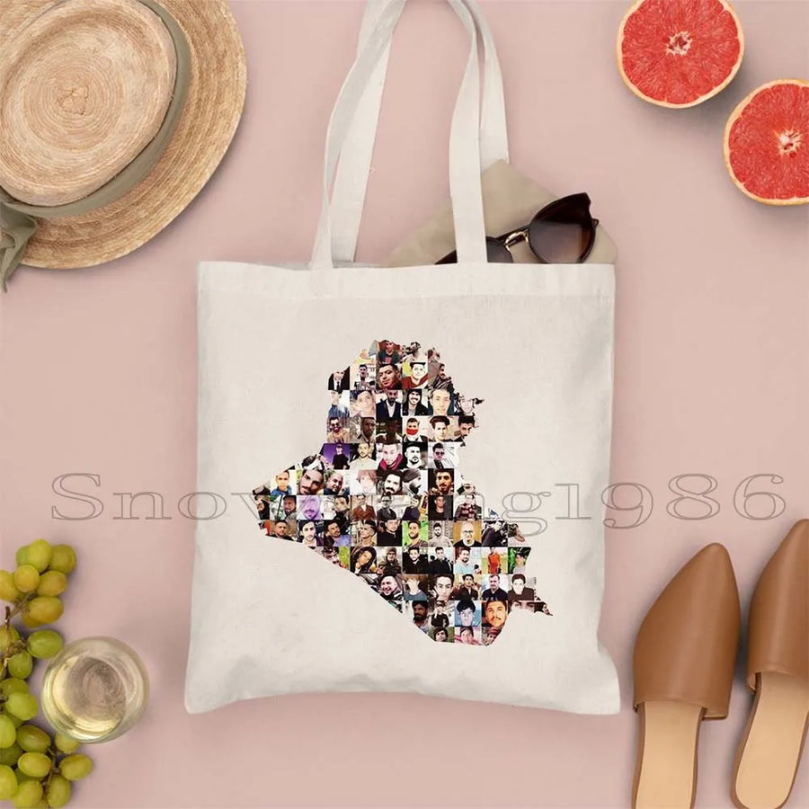 Ya Hussain – Iraqi Flag Bismillah Canvas Shoulder Tote