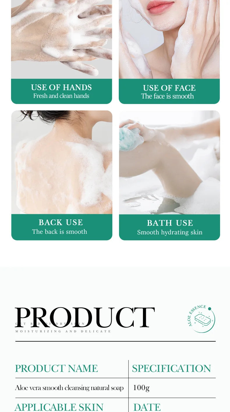 The Aloe Smooth – Handmade Essential Oil Cleansing Soap (100g)