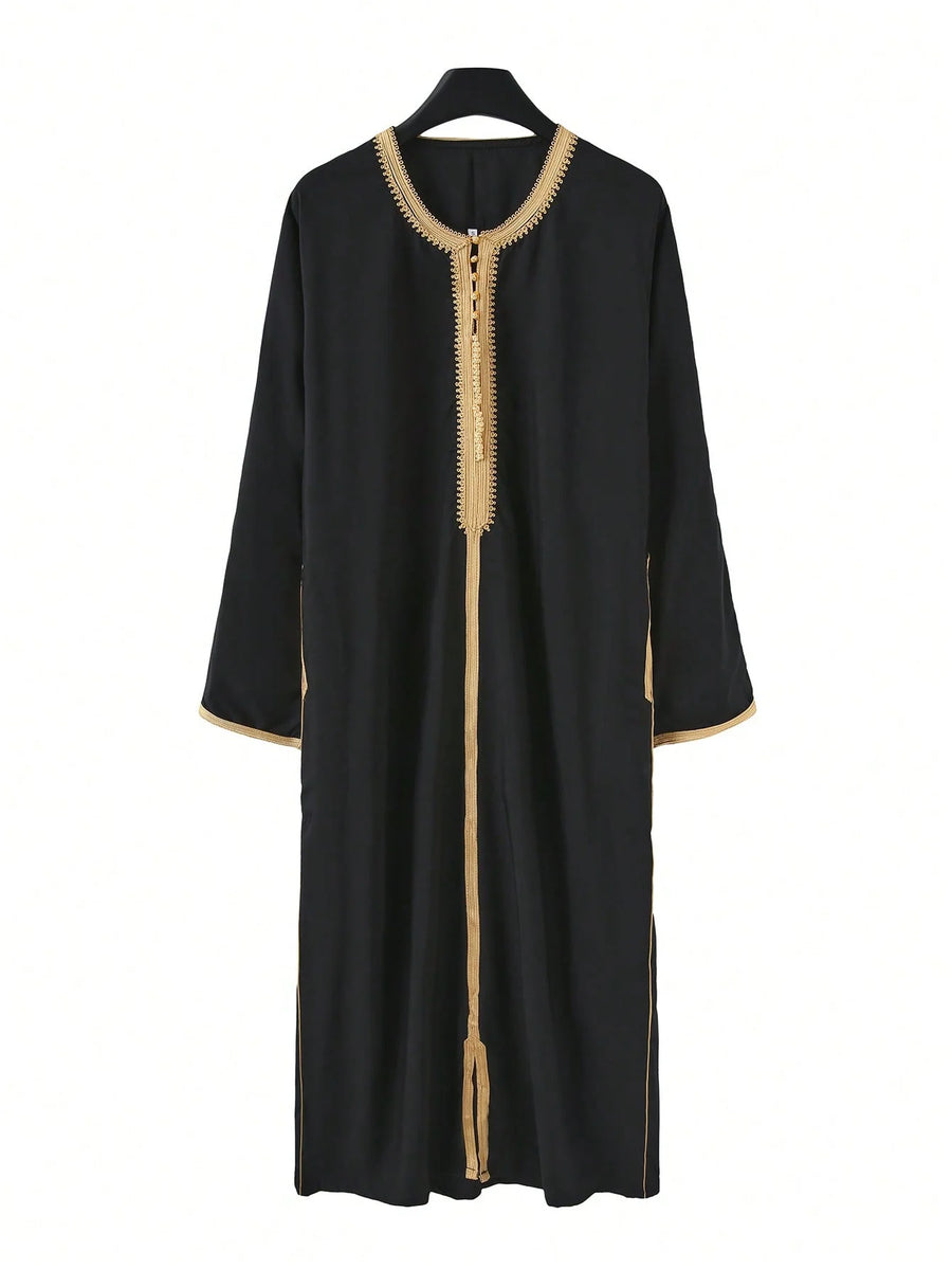 The Moroccan Gentleman – Embroidered Long-Sleeved Islamic Robe