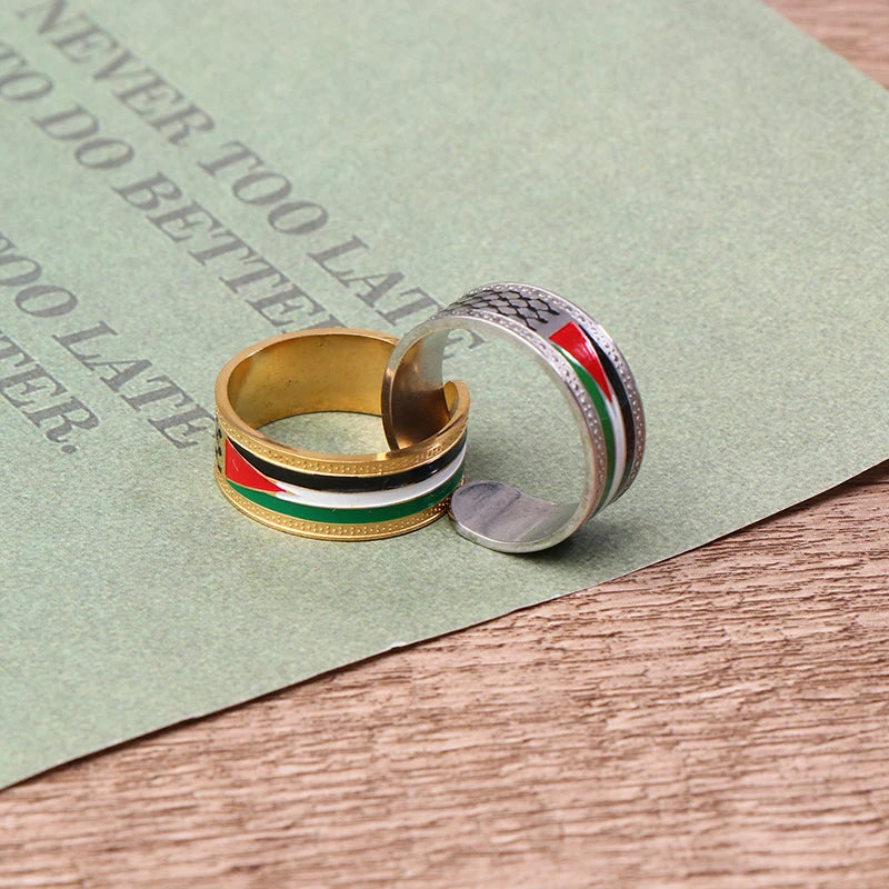Luxurious and Exclusive Arab National Style Palestinian Scarf Kufiya Ring; Ideal Jewelry Gift for Modern Men and Women