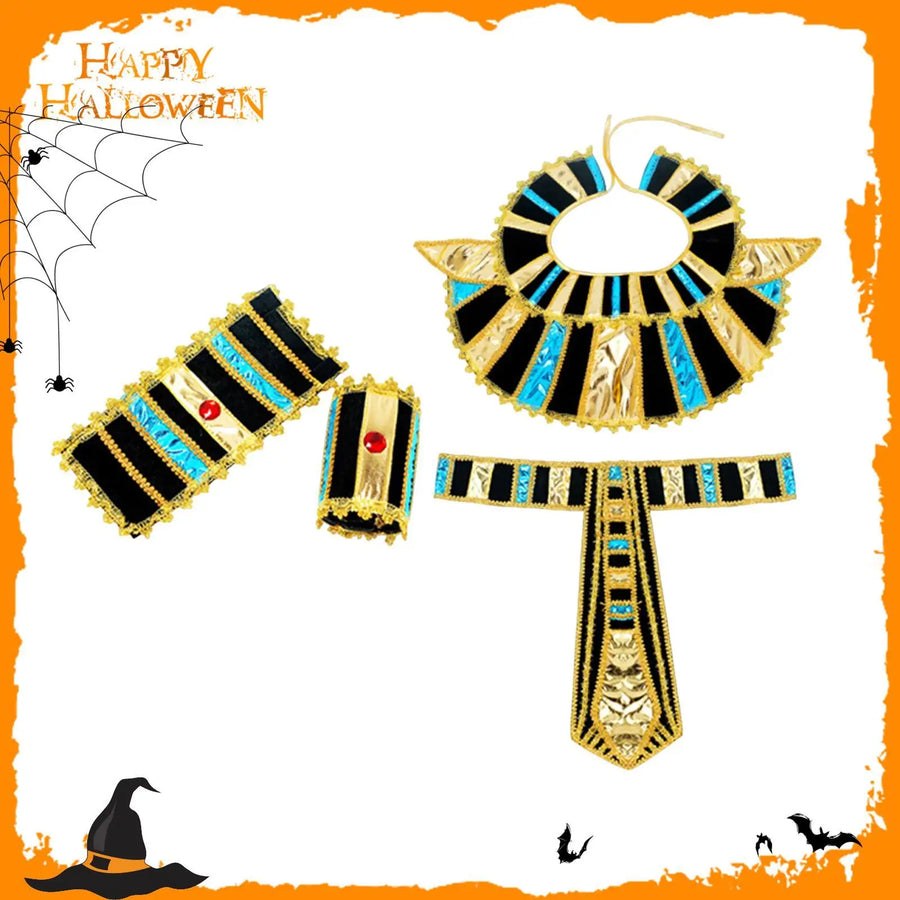 Pharaoh Costume Accessories – Egyptian Themed Event Set for Men's Birthday & Photoshoot