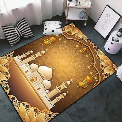 Soft Islamic Prayer Rug for Muslim Women, Elegant Carpet, Home Decoration Portable Prayer