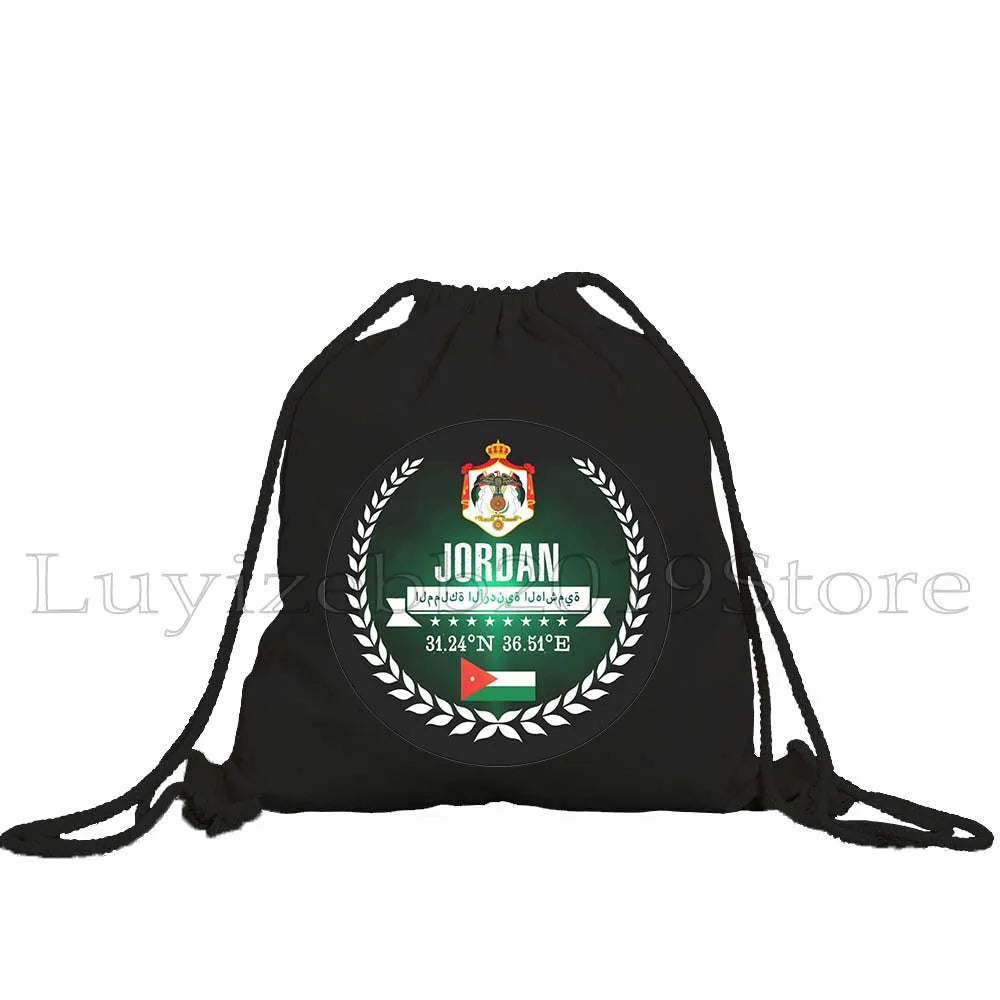 Jordan Emblem Drawstring Bag – Petra, Flag & Map Gym Sackpack