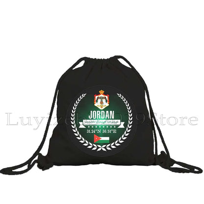 Jordan Emblem Drawstring Bag – Petra, Flag & Map Gym Sackpack