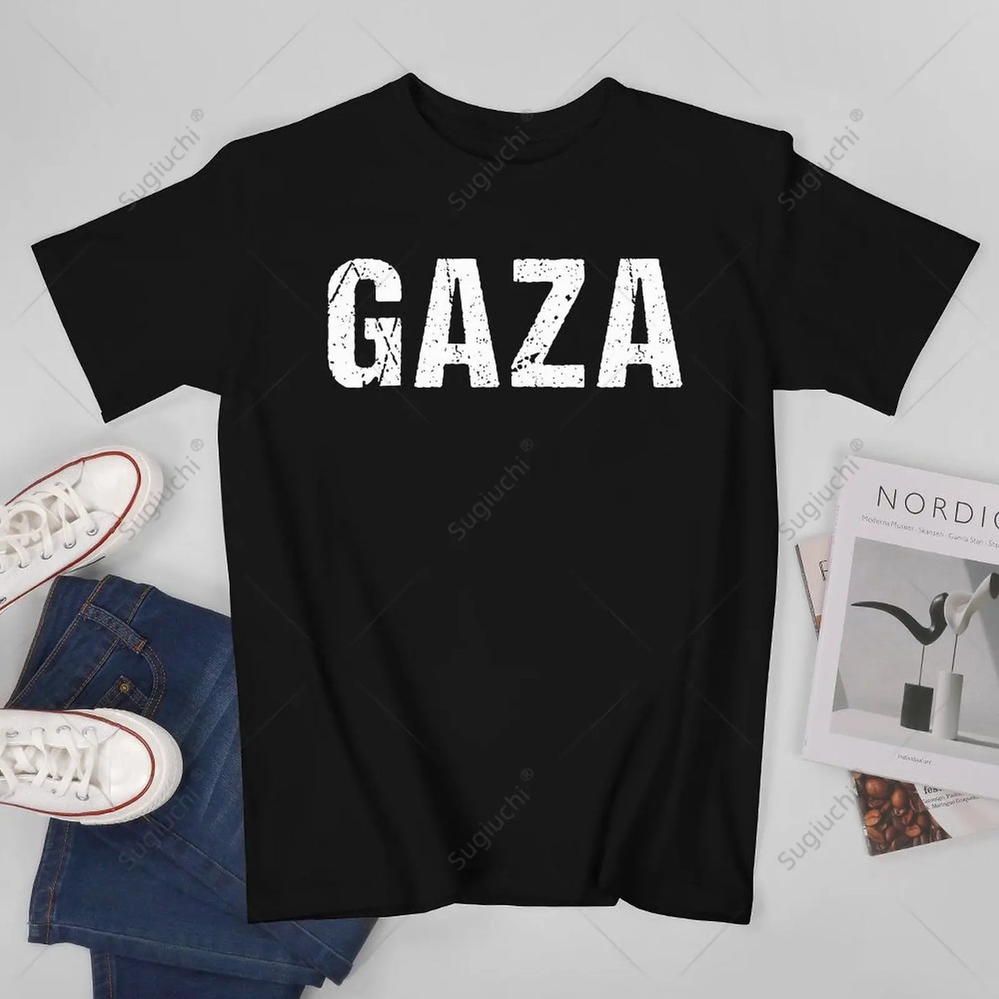 Unisex Men Vintage Gaza Palestine City Tshirt Tees T Shirts Women Boys 100% Cotton T-Shirt