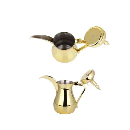 Golden Arabic Coffee Kettle – 304 Stainless Steel, Long Spout, 500/700ml