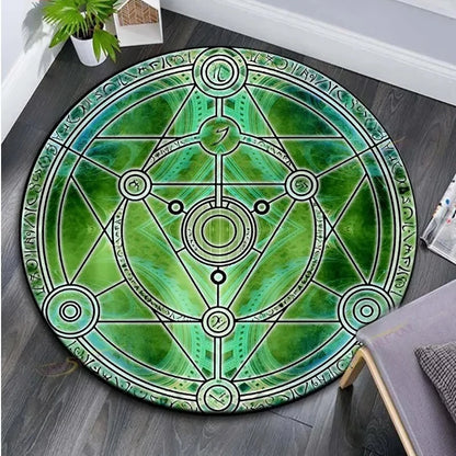 Cartoon Magic Circle, Celestial Star Pattern, Dark Series Theme, Home Decorative Round Carpet, Game Room Floor Mat
