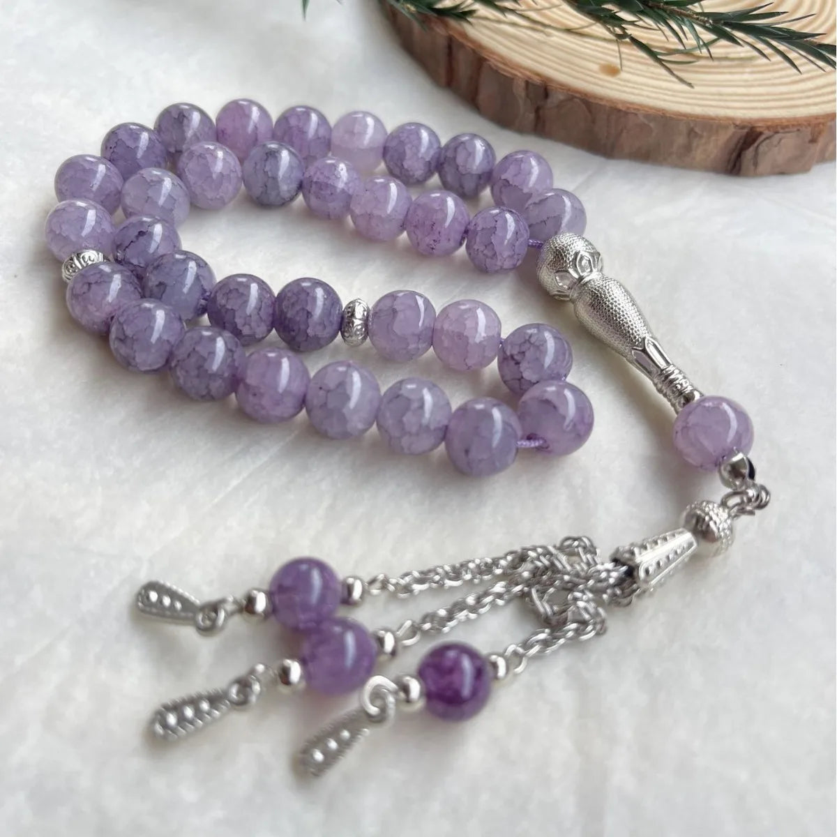 Muslim Islamic Prayer Beads 6 strands Handmade 10mm 33 Natural Stone Rosary Bracelet Women Arabic Ramadan Eid Festival Gifts New