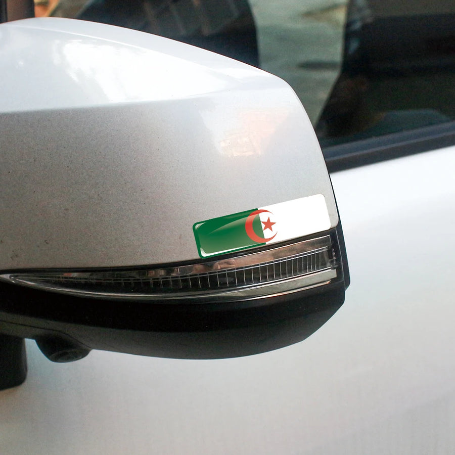 Algeria Flag 3D Epoxy Car Sticker – Steering Wheel & Motorcycle Decal