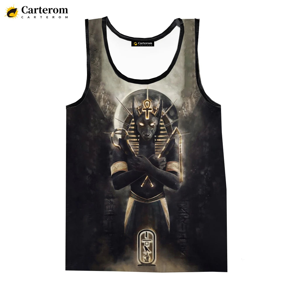 Egyptian God Pharaoh Tank Top – Men's Sleeveless Harajuku Oversized Streetwear