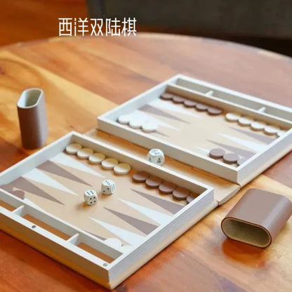 Foldable Book-Shaped Backgammon Board Game | Portable Travel Size | Premium Decor & Gift Idea